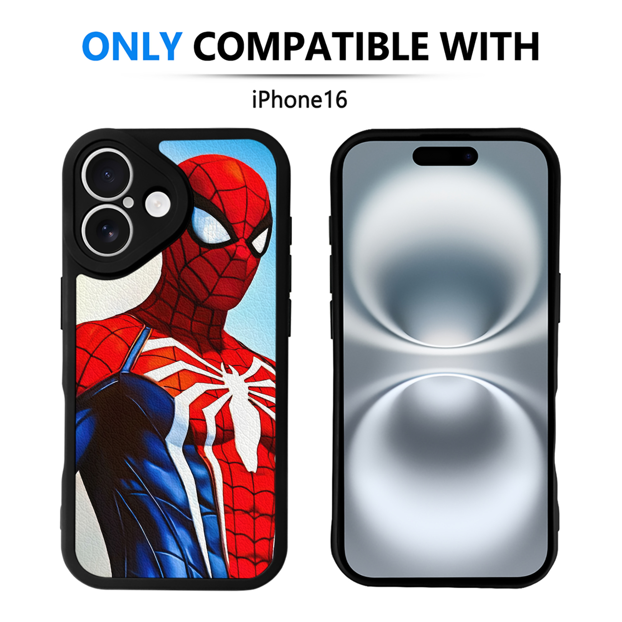 Spider Man スパイダーマン 【iPhone 16シリーズ対応】シリコンスマホケース（レザー調） 材質：シリコン